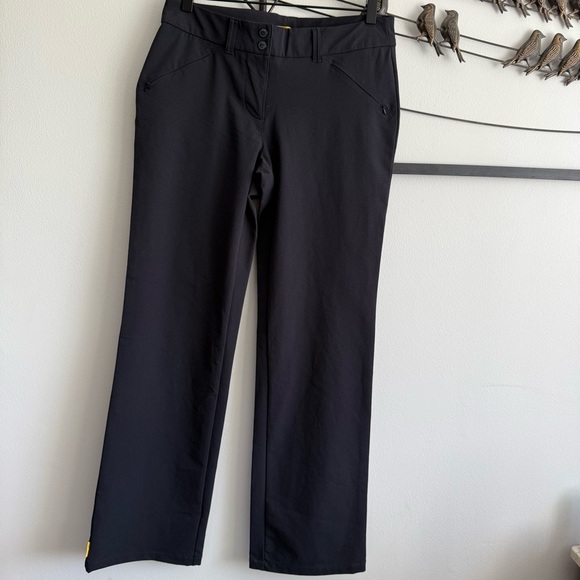 Lole Womens Black Travel Pants Sz 8 Nano Carbon Light Flare Leg UPF 50 Stretch - Picture 2 of 16